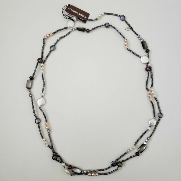 Stephen Dweck Multi-Hued Pearl & Faceted Tahitian MOP Necklace 42"